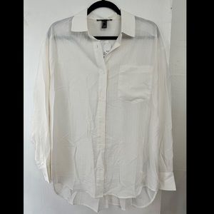 NWT White Button Down Shirt Lightweight Top